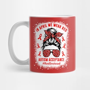 In April We Wear Red Autism Awareness Mug